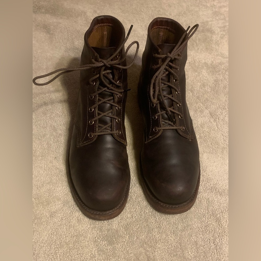 LL Bean Chippewa Katahdin Iron Works Engineer Boots Mens Size 10D Brown Leather